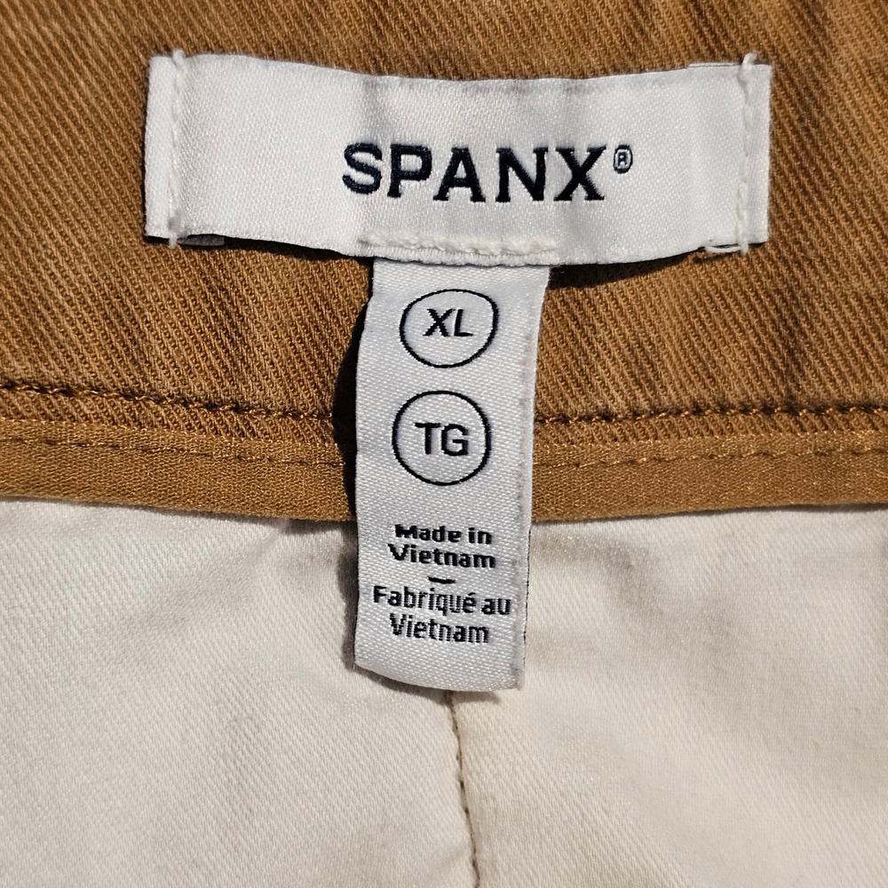Spanx Stretch Twill Wide Leg Crop Pants Camel Brown XL 21279T - Picture 6 of 10